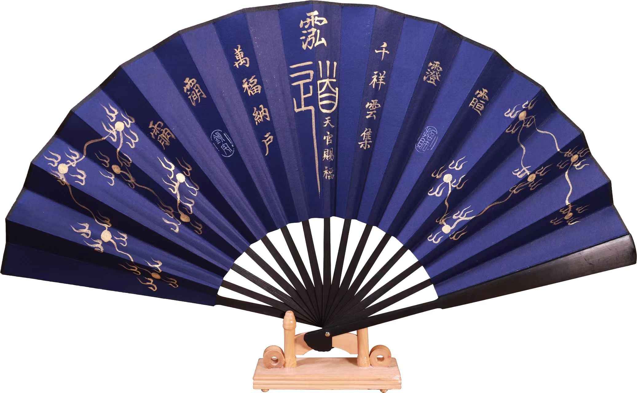 Hand-Painted Ritual Fan (法扇) - "Celestial Harmony" Collection